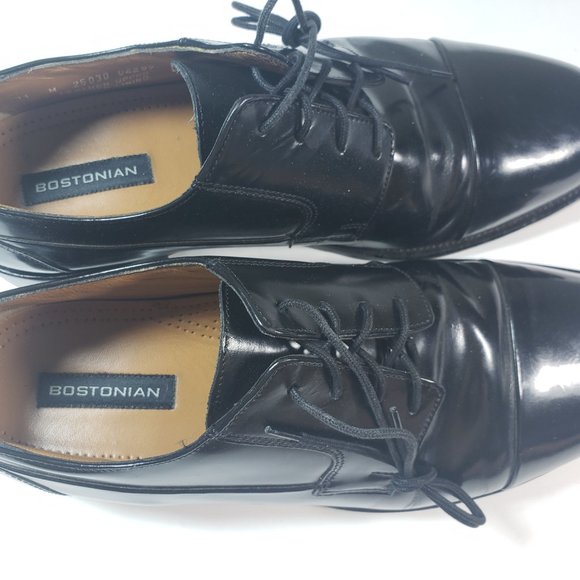 Bostonian Men's Tahoe Black Cap Toe Dress Shoes 11 - Picture 5 of 8